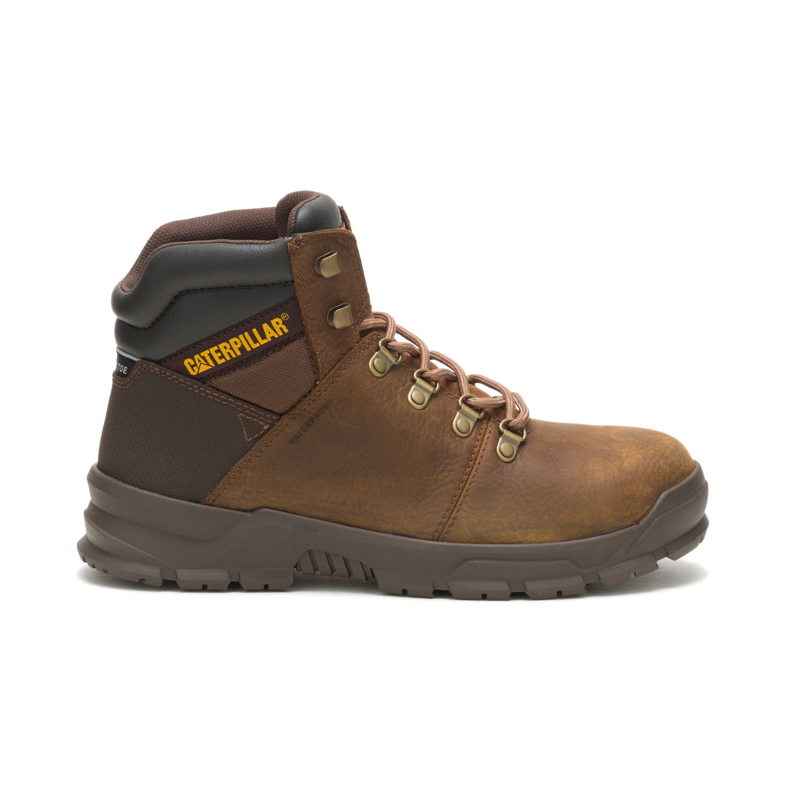 Caterpillar Boots Online Pakistan - Caterpillar Charge Waterproof Alloy Toe Mens Work Boots Brown (830425-TMN)